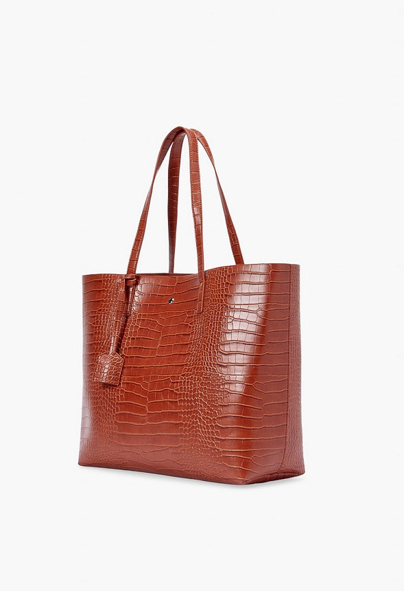 EAST / WEST UNLINED TOTE Luggage Croc