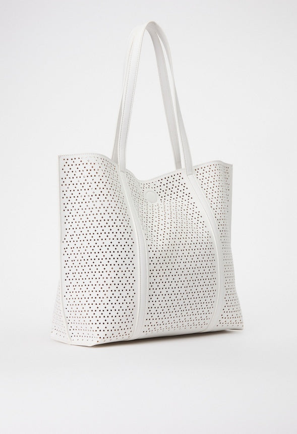 REVERSIBLE LASERCUT TOTE White