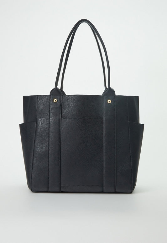 UNLINED MULTI POCKET TOTE Black
