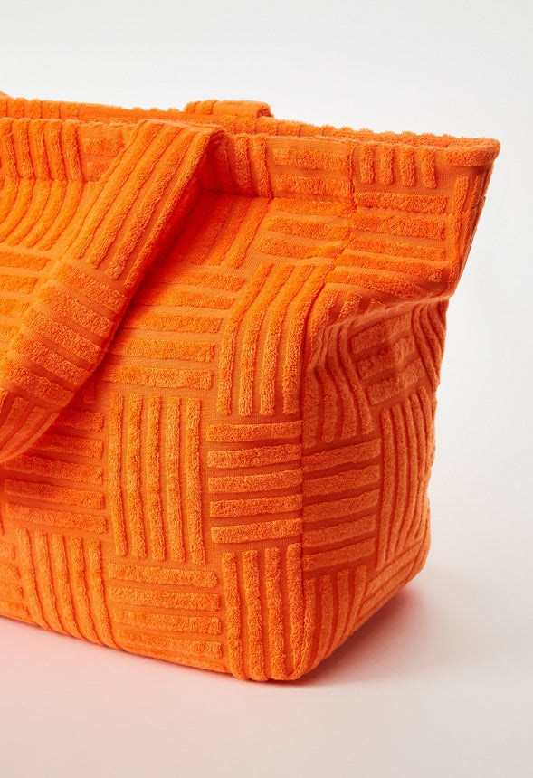 Textured Terry Tote Mandarin Orange