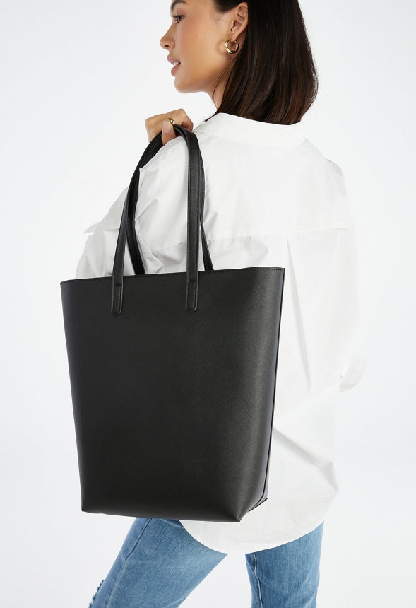 Tall Zip Tote Black