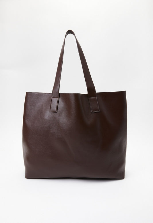 Reversible Sherpa Tote Birch White/ Coffee
