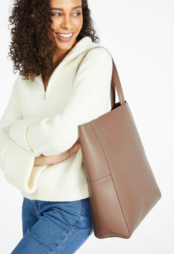 North And South Tote Taupe