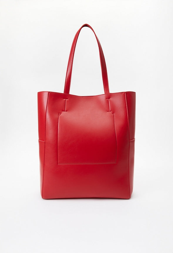 North And South Tote Bright Red