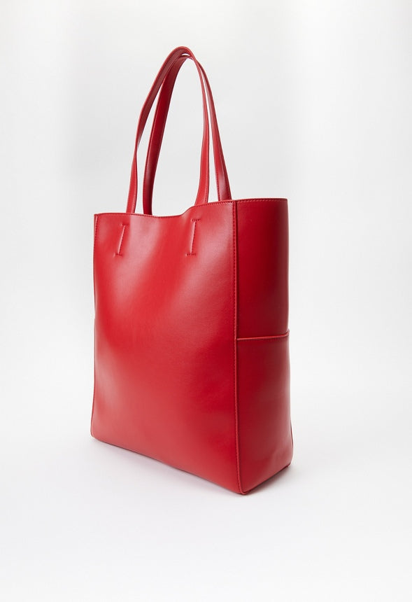 North And South Tote Bright Red