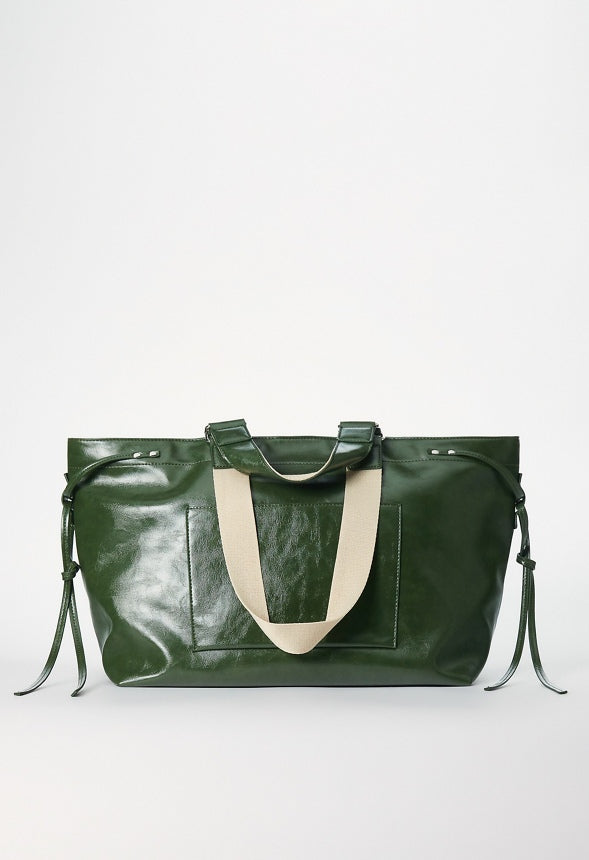 Double Strap Tote Bronze Green