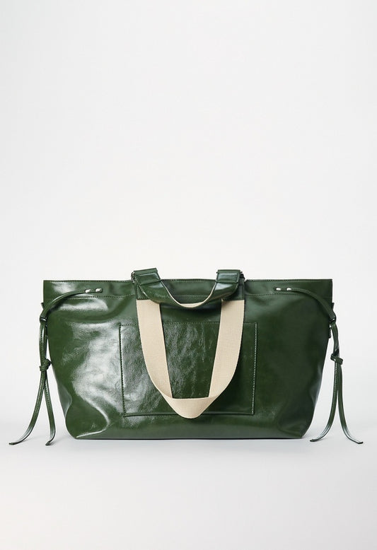 Double Strap Tote Bronze Green