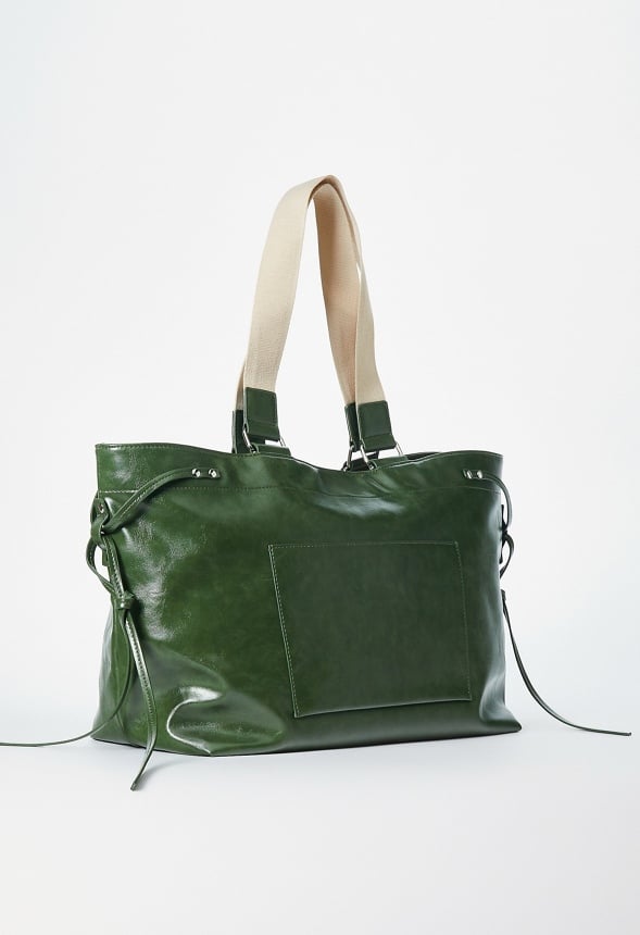 Double Strap Tote Bronze Green