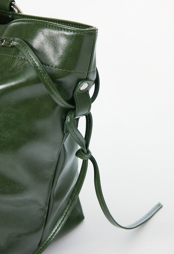 Double Strap Tote Bronze Green