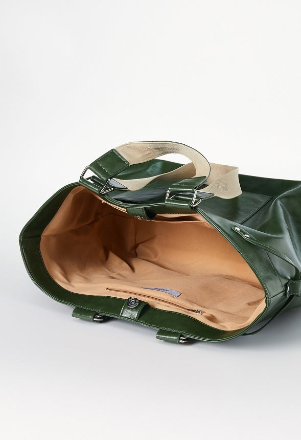 Double Strap Tote Bronze Green