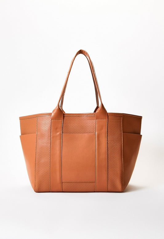 Perforated Carryall Tote Camel