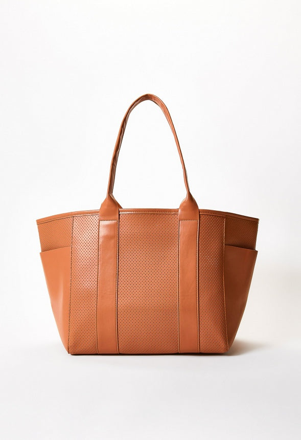 Perforated Carryall Tote Camel