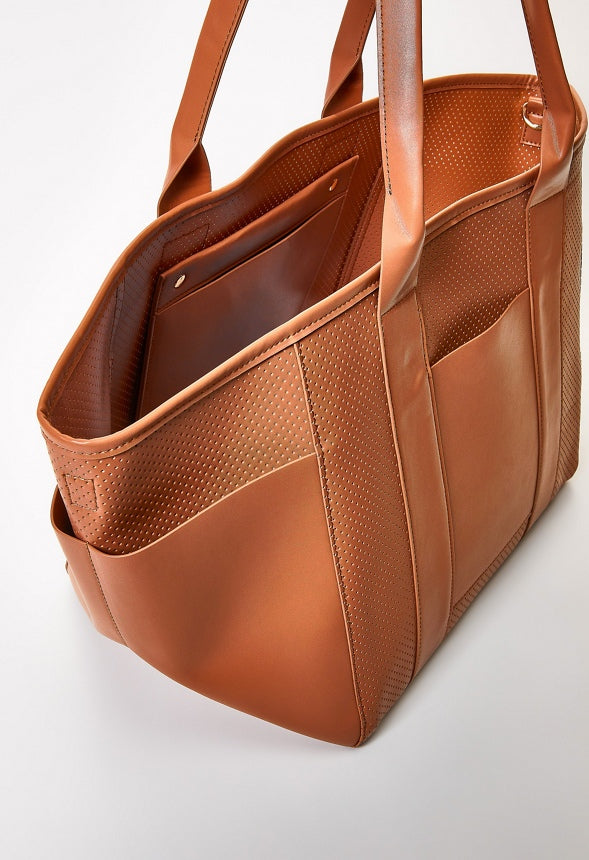 Perforated Carryall Tote Camel