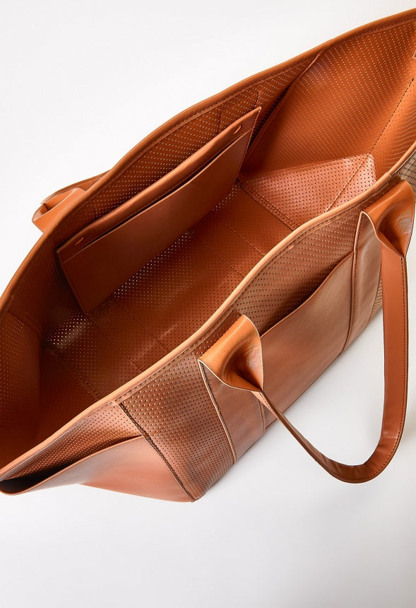 Perforated Carryall Tote Camel