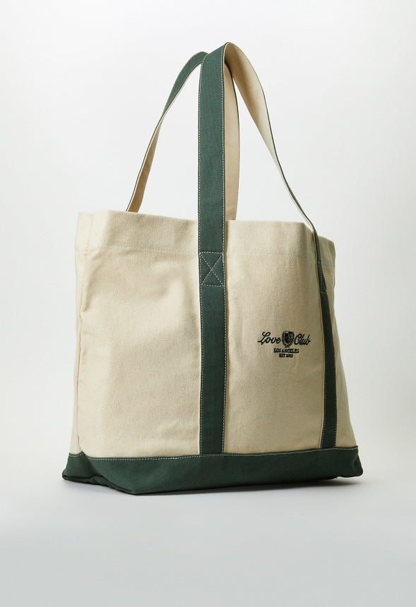 Classic Canvas Tote Green/ Natural