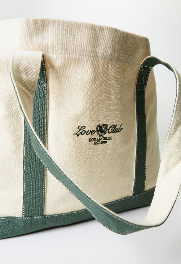 Classic Canvas Tote Green/ Natural