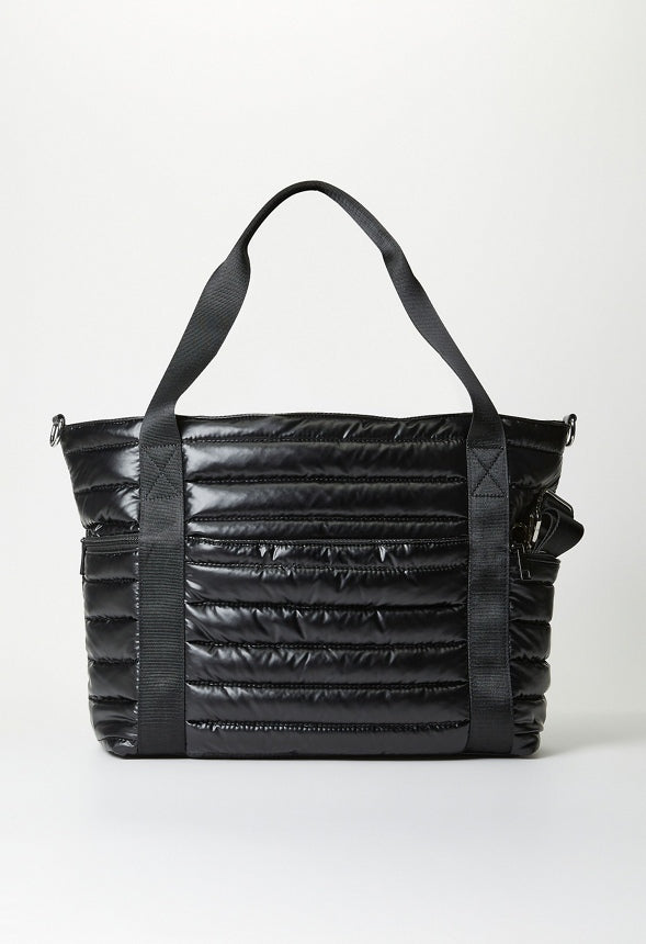 Quilted Nylon Tote Black