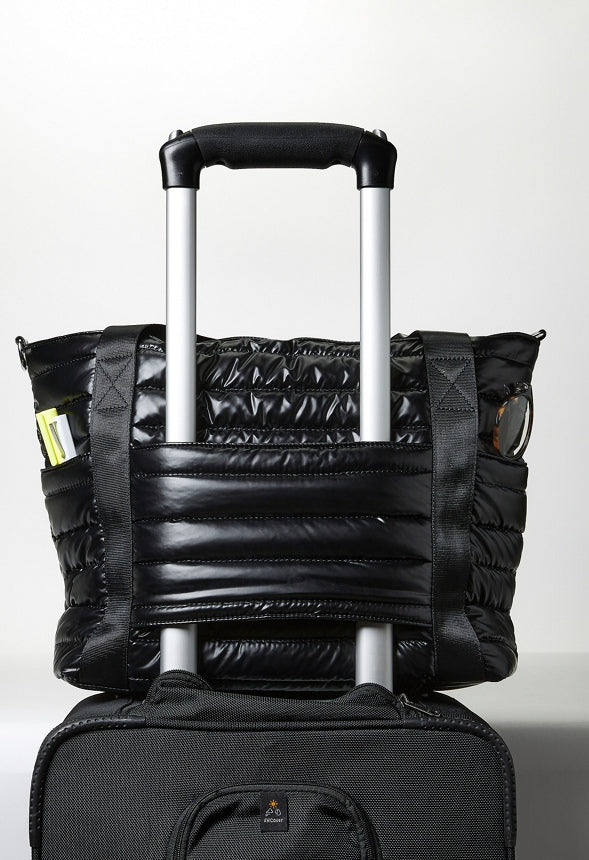 Quilted Nylon Tote Black