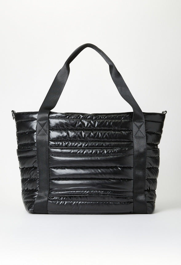 Quilted Nylon Tote Black