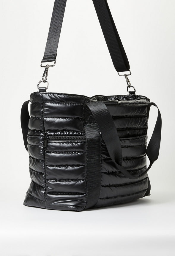 Quilted Nylon Tote Black