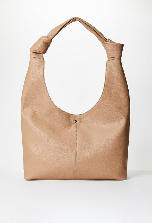 Soft Knot Slouch Tote Taupe