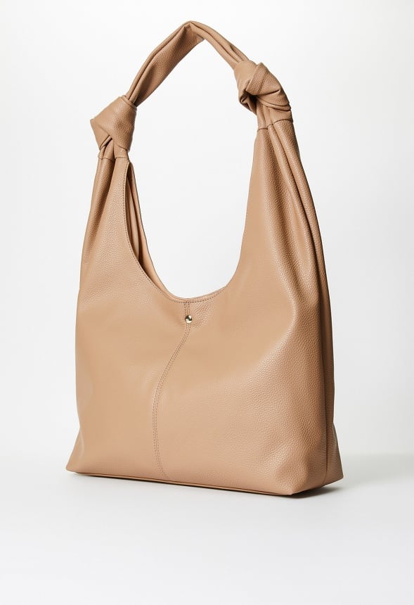 Soft Knot Slouch Tote Taupe