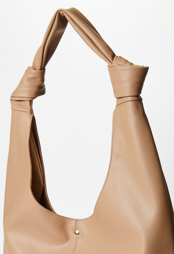 Soft Knot Slouch Tote Taupe