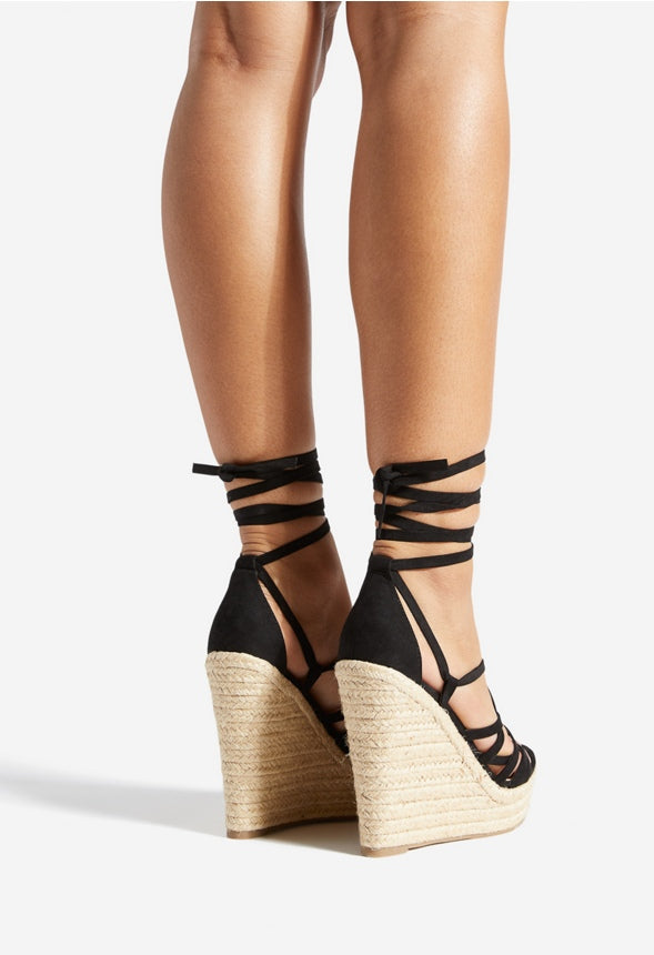 MIREIA WEDGE SANDAL Black Caviar