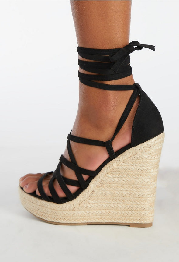 MIREIA WEDGE SANDAL Black Caviar