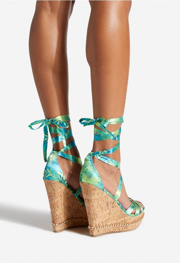 NOX WEDGE SANDAL Palm Print