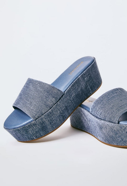 FAHARI PLATFORM SANDAL Chambray