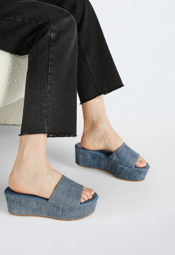 FAHARI PLATFORM SANDAL Chambray