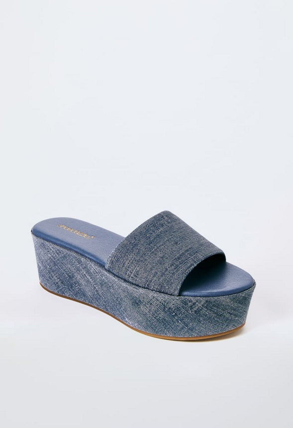 FAHARI PLATFORM SANDAL Chambray
