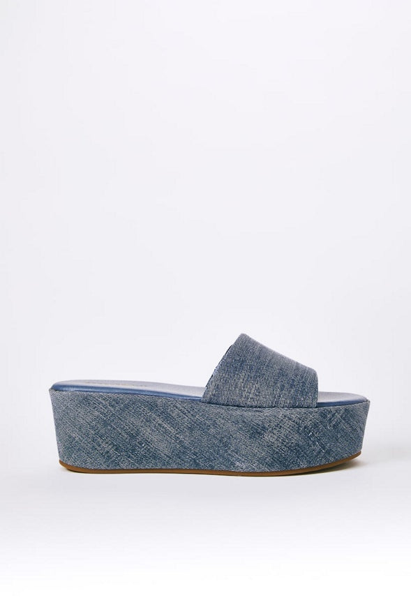 FAHARI PLATFORM SANDAL Chambray
