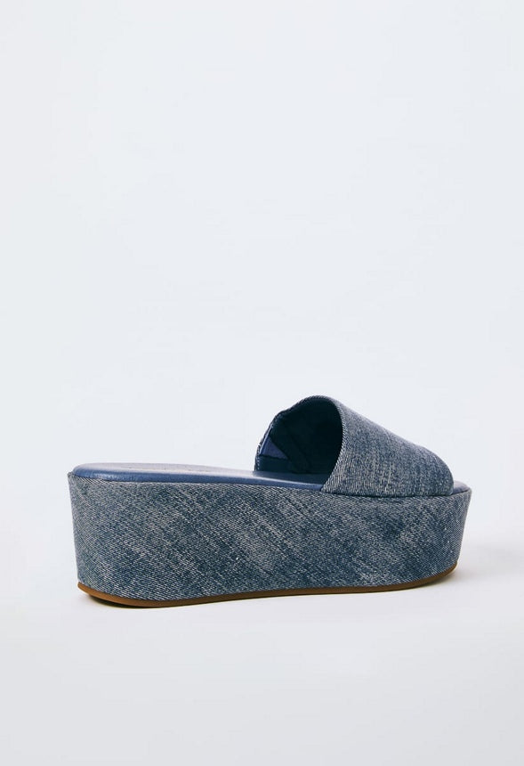 FAHARI PLATFORM SANDAL Chambray
