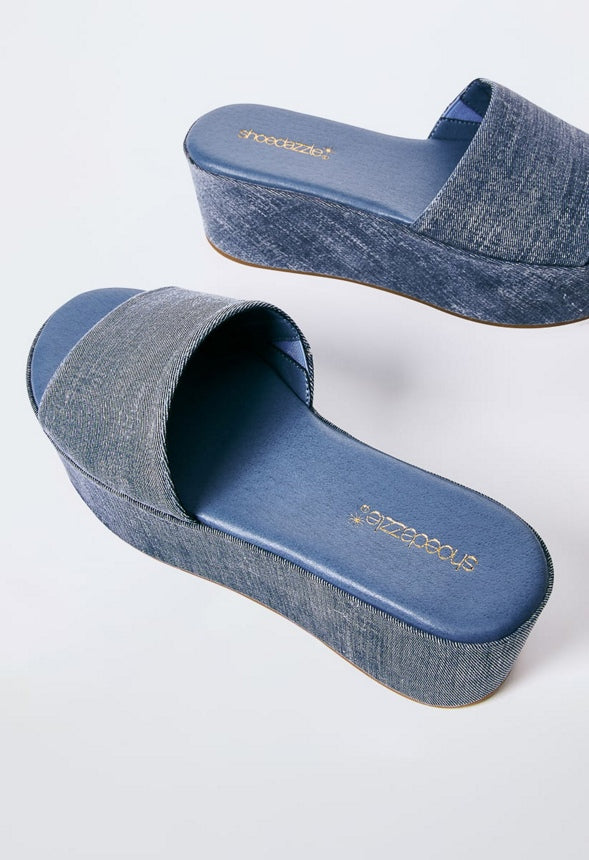 FAHARI PLATFORM SANDAL Chambray
