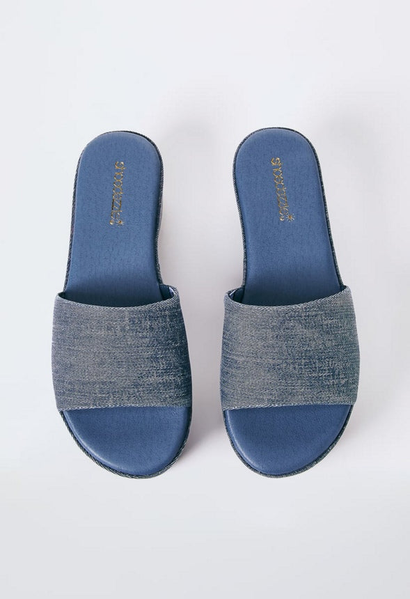 FAHARI PLATFORM SANDAL Chambray