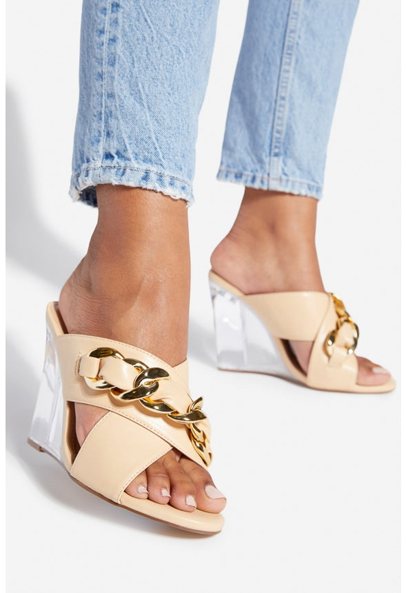 LOUEN WEDGE SANDAL Beige