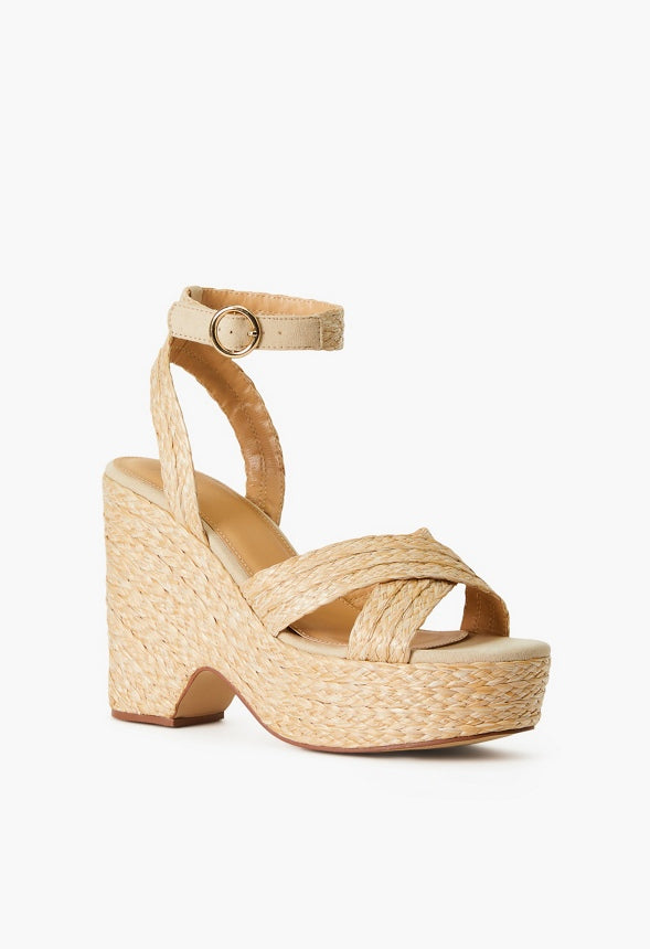 MIA WEDGE SANDAL Natural Rafia