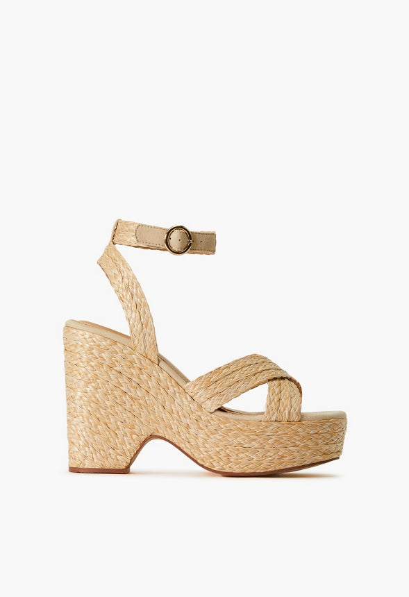 MIA WEDGE SANDAL Natural Rafia