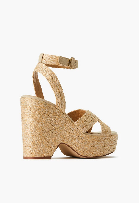 MIA WEDGE SANDAL Natural Rafia