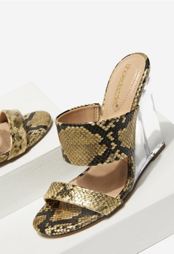 SHIRESH WEDGE SANDAL Gold Flek Snake