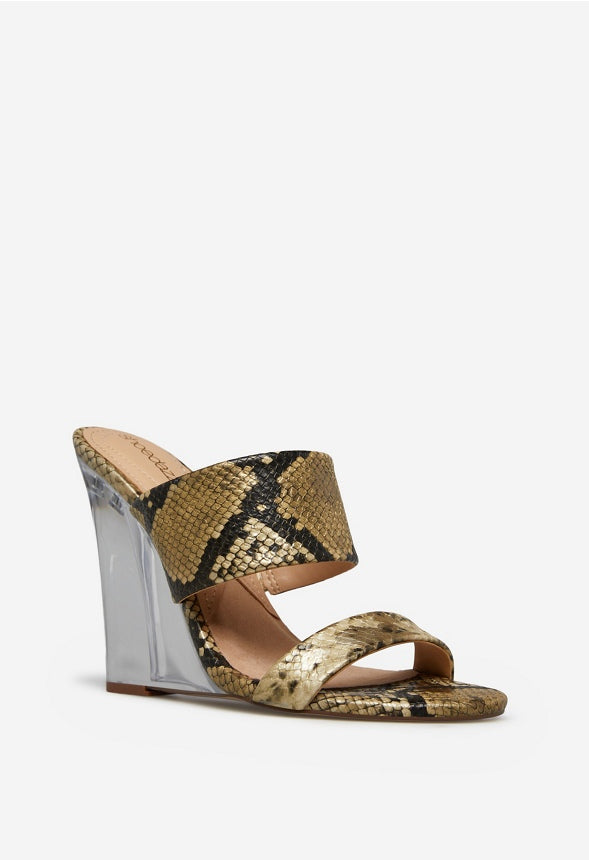 SHIRESH WEDGE SANDAL Gold Flek Snake