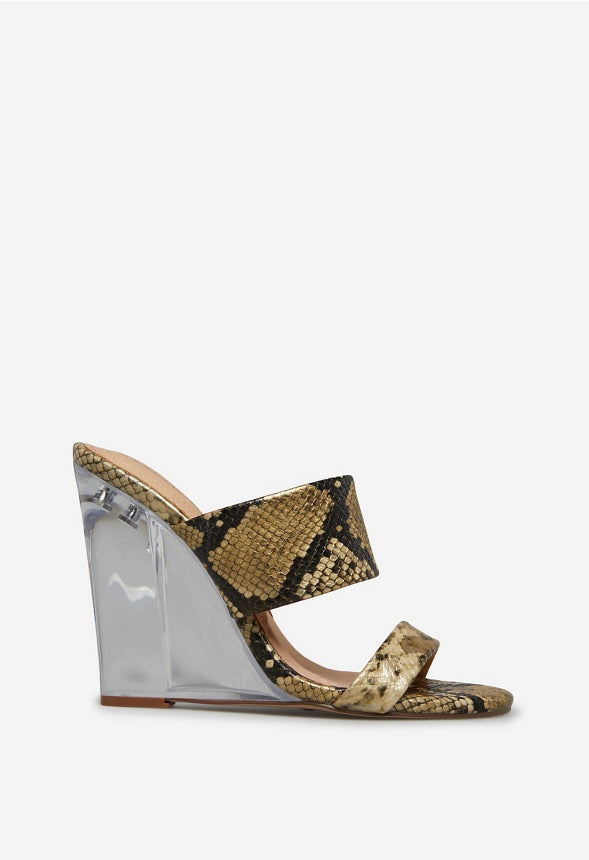 SHIRESH WEDGE SANDAL Gold Flek Snake