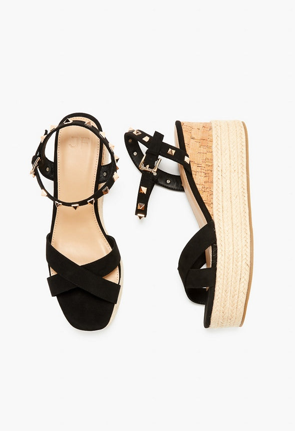 ALFINA FLATFORM WEDGE SANDAL Black