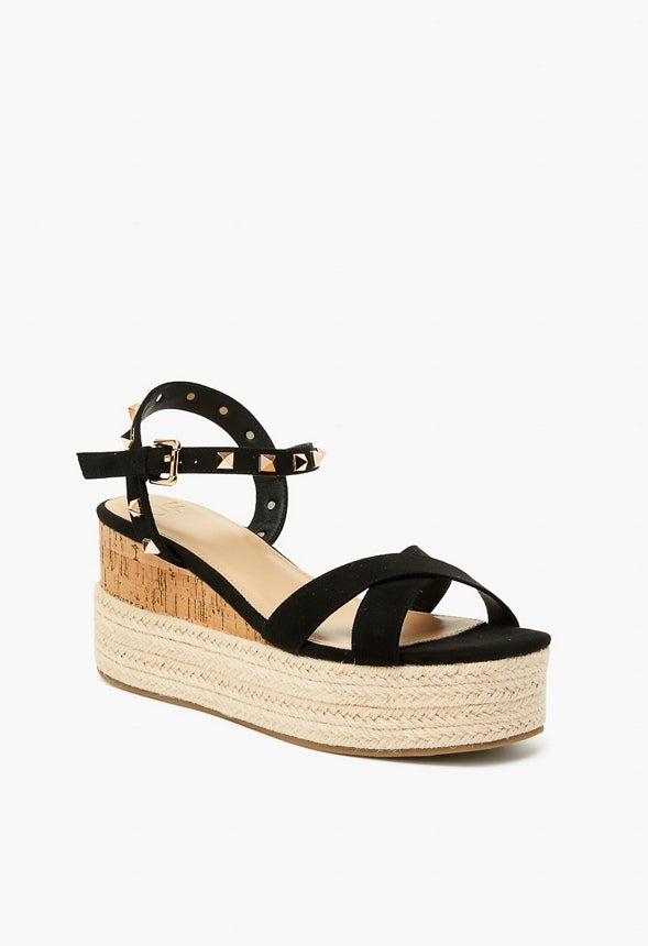 ALFINA FLATFORM WEDGE SANDAL Black