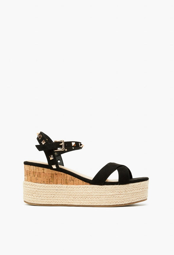 ALFINA FLATFORM WEDGE SANDAL Black