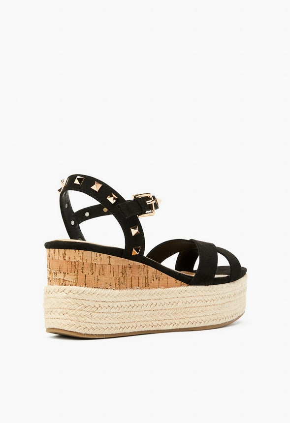 ALFINA FLATFORM WEDGE SANDAL Black