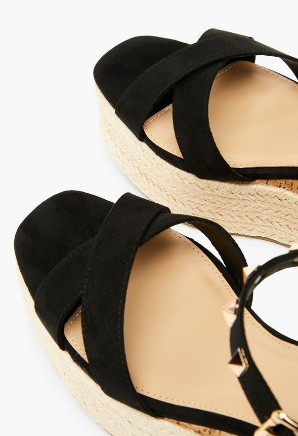 ALFINA FLATFORM WEDGE SANDAL Black