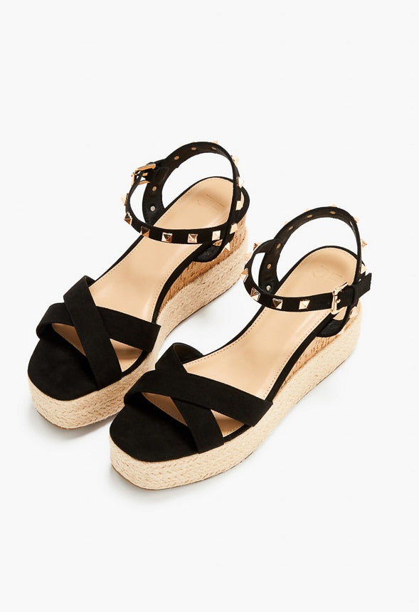 ALFINA FLATFORM WEDGE SANDAL Black